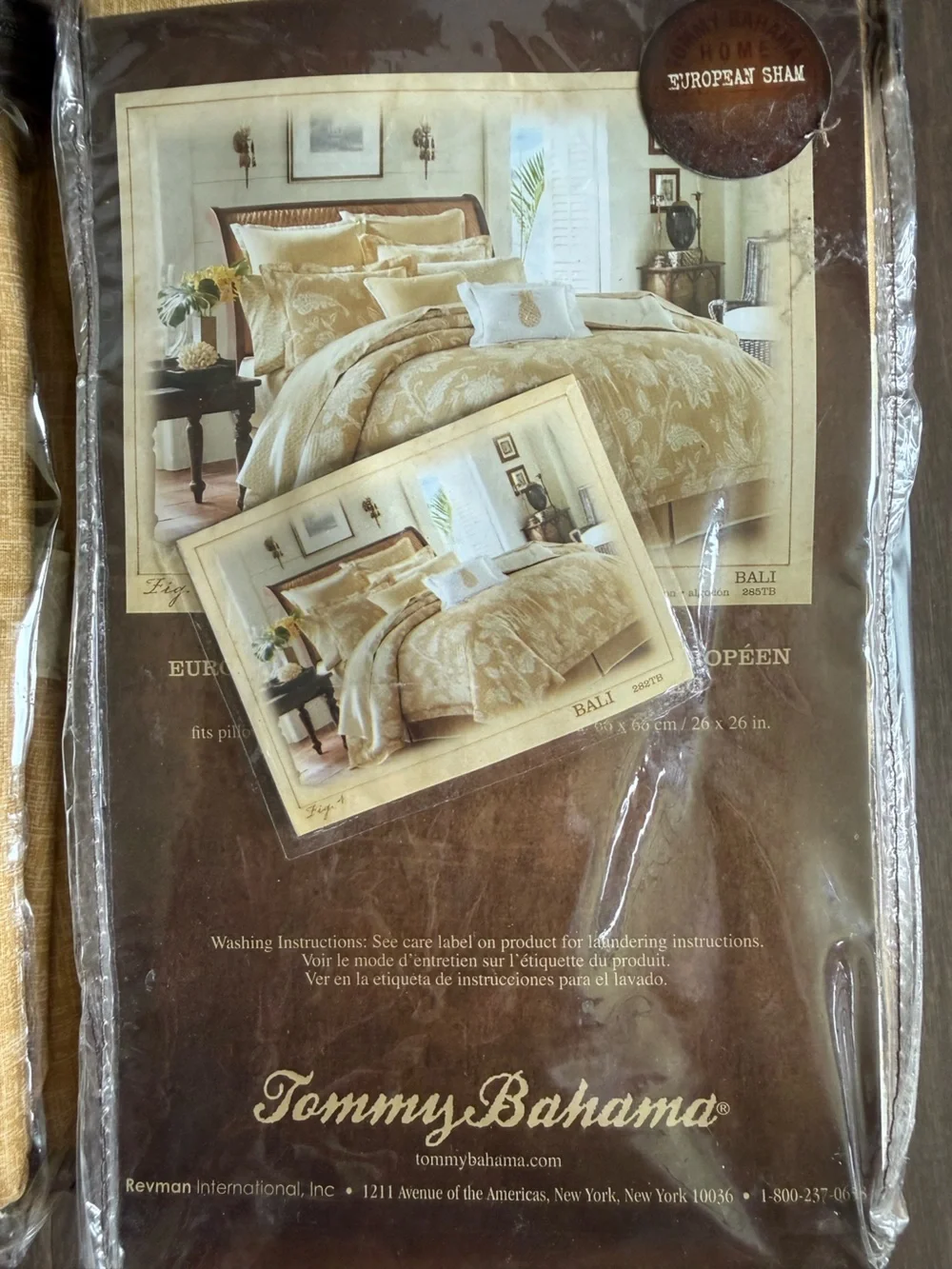 Tommy Bahama Bali Gold Decorative Euro Pillow Shams (2) - Solid Gold Tones